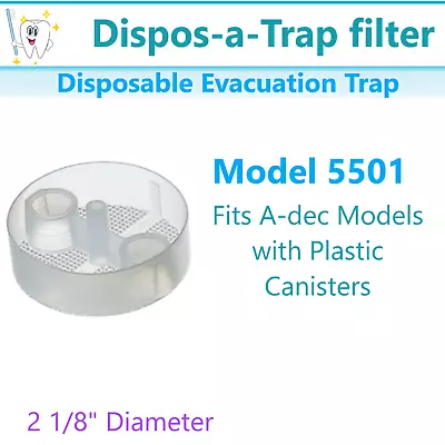 $39.95 • Buy Dental Dispos-A-Trap Vacuum Trap #5500 1.25 In 144/Bx Disposable Evacuation Trap