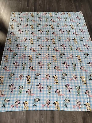 Vintage Minnie Mouse Flannel Twin Sheet Blue Flat Disney Made In Canada • $14.72