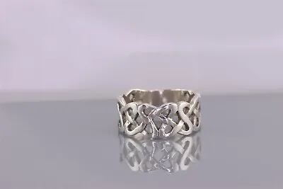 Sterling Silver 9mm Celtic Openwork Swirled Band Ring 925 Sz: 9 • $25.50