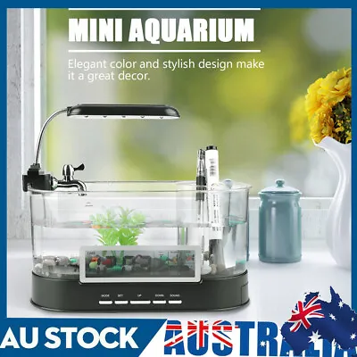 $39.89 • Buy USB Desktop Mini Aquarium Fish Tank Beta Aquarium With LED Light LCD Display