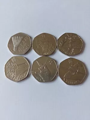 Olympic Circulated 50p Set Of 6- All Different • £11.99