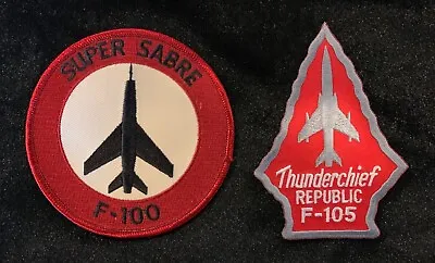 2 X USAF F-100 Super Sabre And Republic F-105 Thunderchief Patches Vietnam War • $10.99