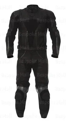 New Men Black Motorcycle Racing Cowhide Leather Two Piece Suit  Safety Pads-759 • $347.99