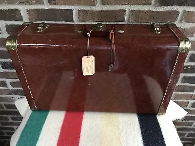 RARE  VINTAGE 1950's ALUMINUM LEATHER LOOKING CAR LUGGAGE RACK SUITCASE R$1698 • $787.25