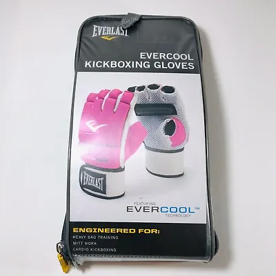 Everlast Kickboxing Gloves EverCool Pink White MMA Workout At Home Gym Fighting • $14.98