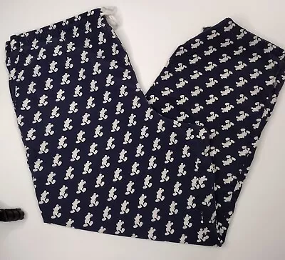 Mens XL Mickey Mouse Navy Blue Drawstring Pajama Pants Loungewear Disney • $10