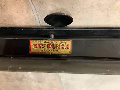 $13.99 • Buy Antique 3 Hole Punch REX PUNCH CENTER LINE The Hummer Line VINTAGE Office Desk