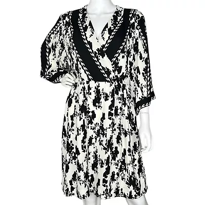 Cabi Size M X Factor Dress Black Ivory Floral Print #6369 Missing Belt • $49.49