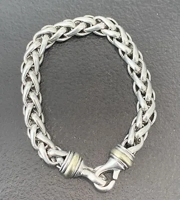 David Yurman Sterling Silver/14k Yg 7.75in Wheat Chain Bracelet! • $425