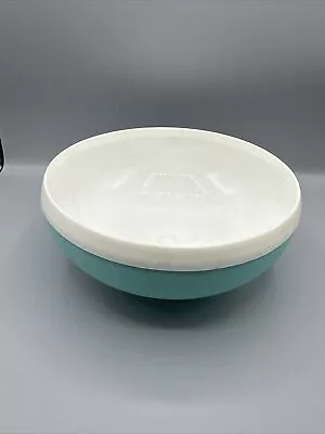 Vintage Bolero Therm-O-Ware Turquoise Footed Serving Bowl 8.5” MCM 1960’s • $14.99