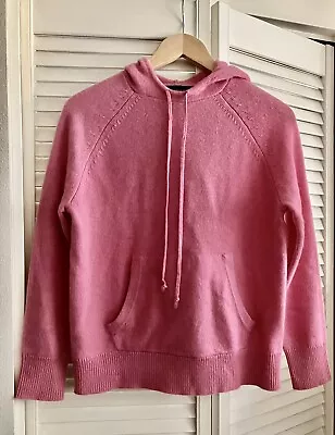 J.crew Thick Cashmere Kangaroo Hooded Sweatshirt Sweater Xs Bubblegum Pink • $102