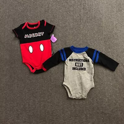 Garanimals + Disney One Piece Snap Bottom Baby Boy 0-3 Months 2 Pack NWT • $10.15