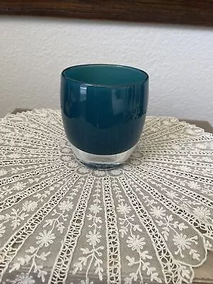 Glassybaby  Skinny Dip  Candle Votive Handblown Glass 1329 USA Teal Blue Green • $57.99