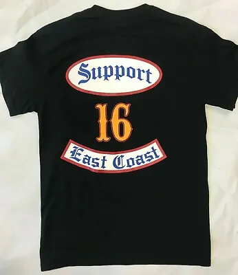 SUPPORT 16 PAGAN'S MC MOTORCYCLE CLUB EAST COAST ROCKER T SHIRT Medium • $34.99