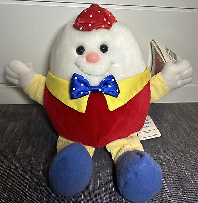 Vintage 1990 DAKIN Humpty Dumpty Plush Stuffed Rattle Chime Toy 8” Store Tag NWT • $9.99