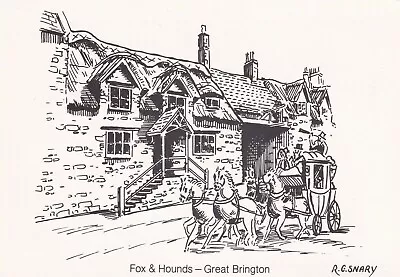 Fox & Hounds Althorp Coaching Inn Great Brington  RG Snary Sketch Postcard • £2.50