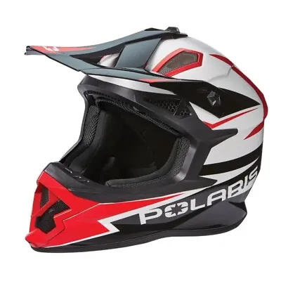 Polaris (Medium) 4.0 Snowmobile Helmet DOT ECE Ventilated Padded Red/White • $99
