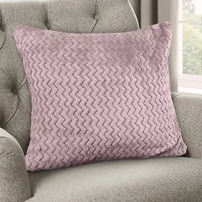 Pack Of 4 Filled Chevron Velvet Touch Plush Ribbed Super Soft Cushion Covers • £18.95