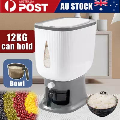 PORIYA Rice Cereal Dispenser Grain Container Auto Food Storage Box Measuring Cup • $25.99