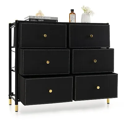 6-Drawer Dresser Tower Fabric Modern Dresser Chest Of Drawers Storage Organizer • £64.95