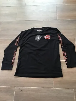$69.95 • Buy Harley-Davidson Embroidered Long Sleeved   T.shirt Size  Large  Free Post
