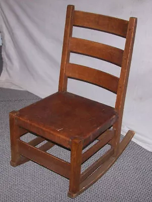 Antique Mission Oak Sewing Rocking Chair -Gustav Stickley • $850