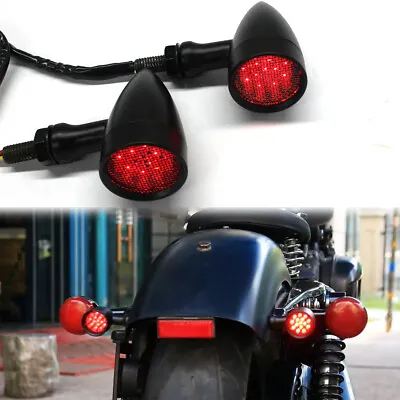 2X Motorcycle Bullet LED Brake Turn Signal Tail Light For Harley Iron 883 Fatboy • $21.22