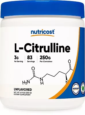 Nutricost L-Citrulline (Base) Powder - (250 Grams) • $19.95