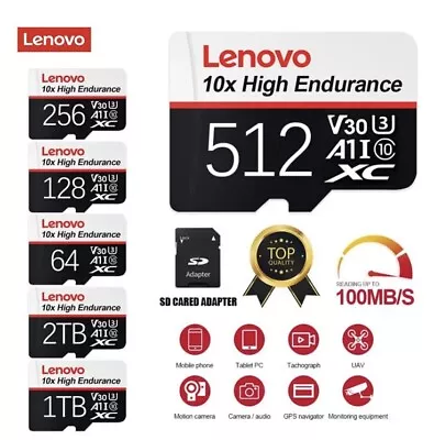 NEW✔️Micro SD Memory Card Class 10 U3 128GB 256GB 512GB 1TB 2TB + Adapter • £25.99