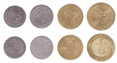 Malaysia 5-50 Sen 4 Pieces Set 2012 KM #201-204 Mint • $4.99