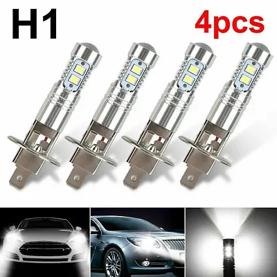 4x Super Bright H1 LED Headlight Kit High Low Beam Fog Driving Bulbs 6500K White • $12.09