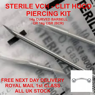 Sterile Vch - Clit Hood Piercing Kit  - Titanium Or Surgical Steel *free Post* • £5.95