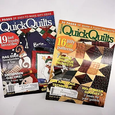 2 McCalls Quick Quilts Magazines Nov 2004 Jan 2005 Quilt Patterns Fall Christmas • $13.88