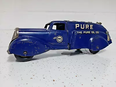 1930s Metalcraft  PURE OIL  Truck With Closed Fenders  Pressed Steel Original  • $749.99