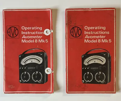 2 X Operating Instruction Manual For AVO Model 8 MK5 Avometer Part No. 6170-144 • £8.99