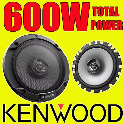 KENWOOD 600W TOTAL 2WAY 6.5 INCH 16.5cm CAR DOOR/SHELF COAXIAL SPEAKERS PAIR NEW • £29.99