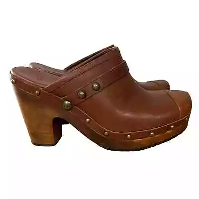 UGG Jolene Leather Studded Wooden Heel Clogs Size 10 Womens  • $45