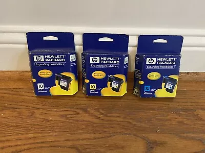 Lot Of 3 HP 10 Jet Series Printhead Ink Cartridge Black Yellow And Cyan Sealed • $24.99