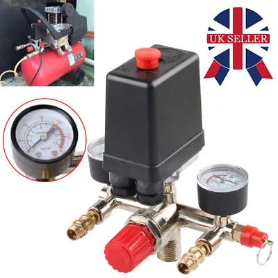 £11.39 • Buy 230V Pressure Switch Air Valve Manifold Compressor Control Regulator Gauges UK