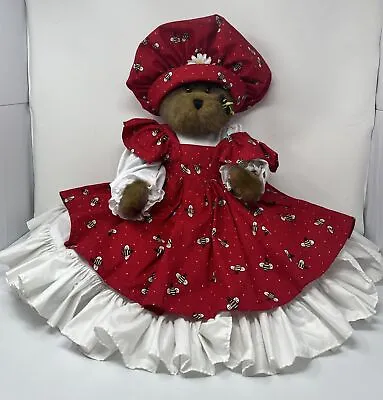 Large Stuffed Bear Signed/Numbered “Linda M Rick” Honey Bee Dress • $20