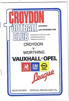 £1.80 • Buy Croydon V Worthing 1986/7