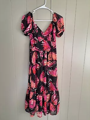 Mimi Chica Dress Womens Size M Butterfly Graphic Print • $15