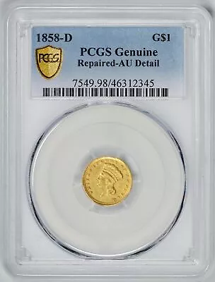 1858-D  $1 Gold  PCGS  AU Details   *  Dahlonega Gold  *  #46312345 • $2295