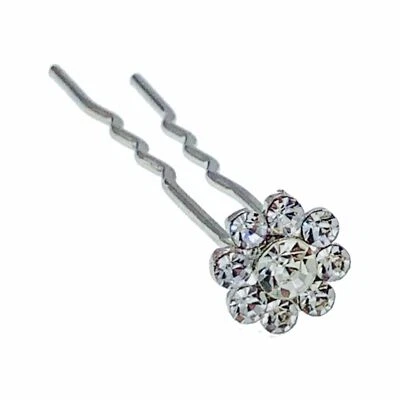 $10.99 • Buy USA Rhinestone Crystal Flower Hair Stick Hairpin Wedding Bridal Prom Twist Long