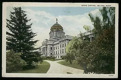 State Capitol Helena Montana  Postcard Postmarked Livingston Mont. Feb 12 1942 • $3.95