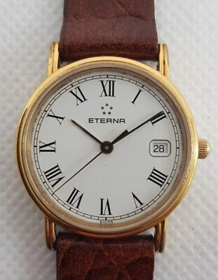 £49.99 • Buy Vintage Eterna Watch Ladies Quartz Gold Plated Date New Battery & Strap