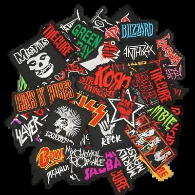 Random Lot Of 50 Rock Band Patches Iron On Music Punk Roll Heavy Metal Sew • $27.89