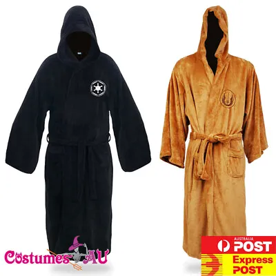 Star Wars Hooded Bath Robe Jedi Knight Sith Bathrobe Cloak Cape Costume Fleece  • $33.24