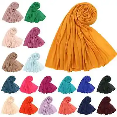 Maxi Hijabs Headscarves Muslim Women's Jersey Head Wrap Shawls Long Turban Soft • $9.49