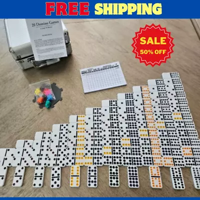 Mexican Train Dominoes Set In Aluminum Case Kids & Adults Education/Brain Game • $45.91